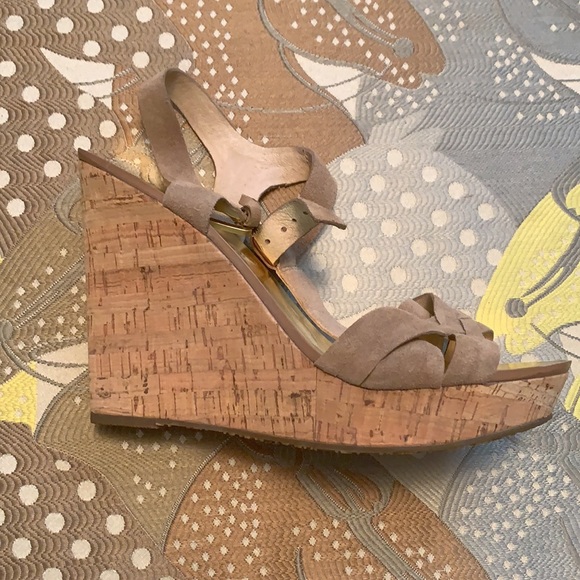 Michael Kors Suede Strapped Wedges 7.5-8 in Size - Picture 10 of 16